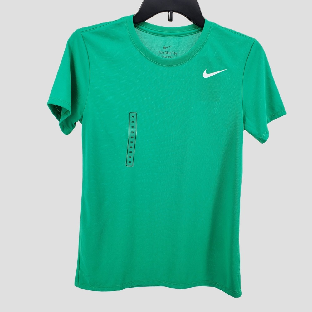 Nike Dri-FIT Training T-Shirt Short Sleeve Athletic Top Green Women XSmall‎